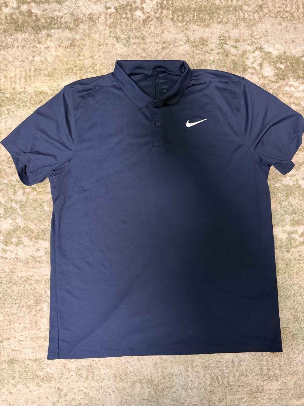 Nike Men's Navy Dri-FIT Large L Polo Shirt Golf